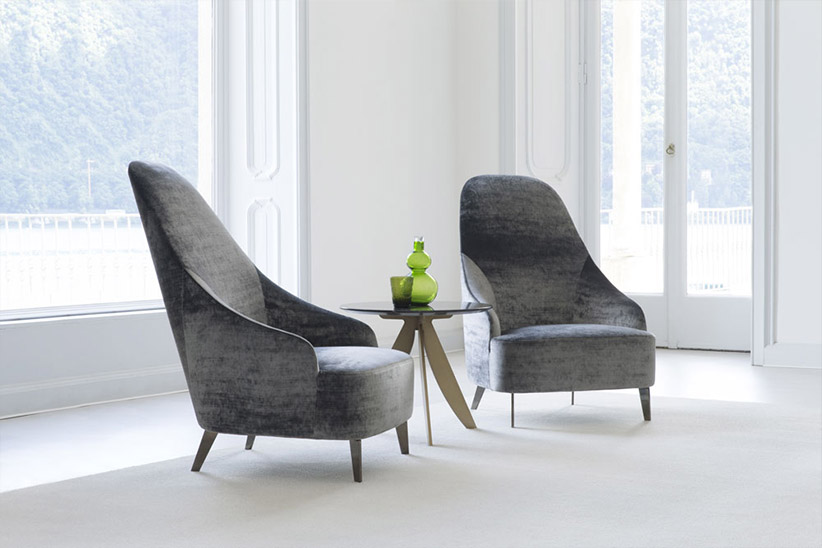 modern velvet armchair